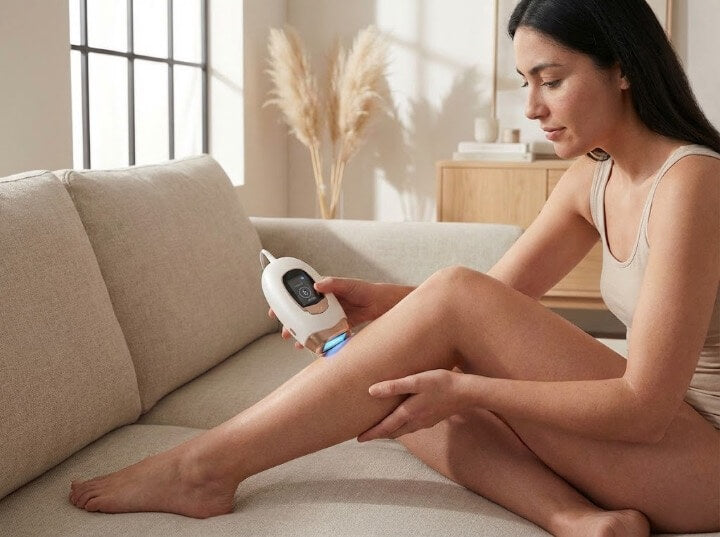 Uso real de depiladora láser IPL en casa para depilación de piernas